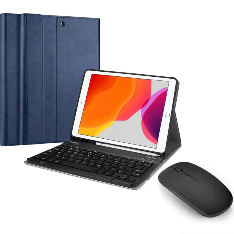 GENERICO Funda con teclado en español y Mouse para iPad 9, 8 o 7