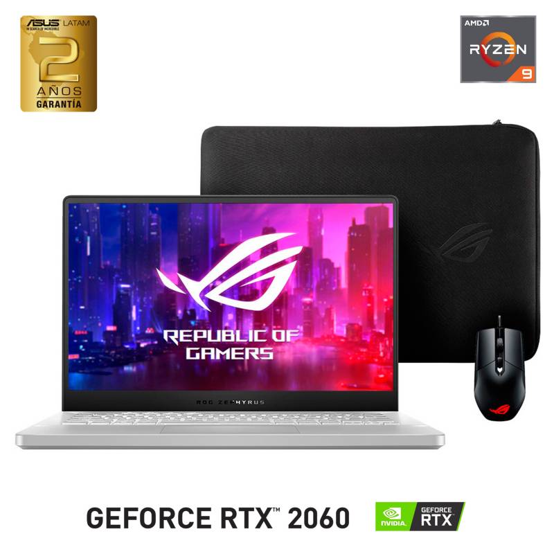 ASUS - Notebook Gamer ROG Zephyrus G14 GA401 AMD Ryzen 9 4900HS 16GB RAM 1TB SSD NVIDIA GeForce RTX 2060 with Max-Q Design 14"