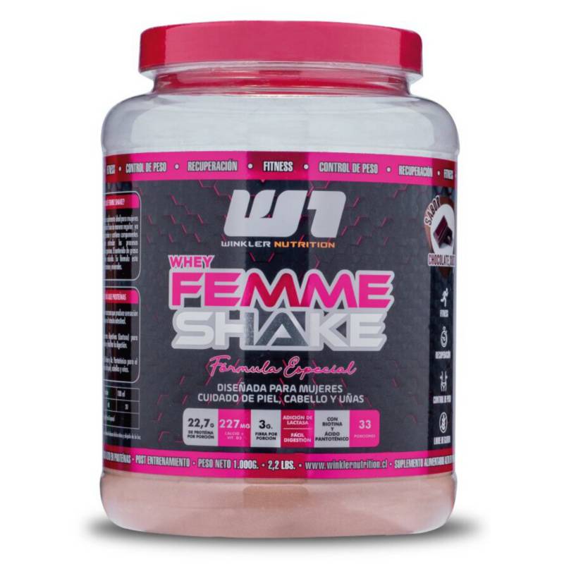 WINKLER NUTRITION - Proteina Mujer Whey Femme Chocolate Suizo 1 Kg.