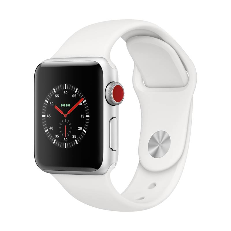 APPLE - Apple Watch Series 3 (38mm. GPS + Cellular) - Caja Aluminio Color Plata - Correa Deportiva Blanca