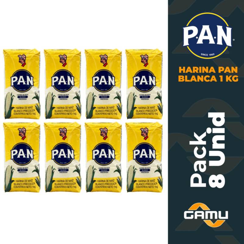 POLAR Harina Pan Blanca 1kg - 8 Unidades