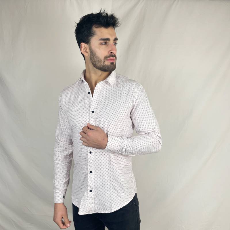 PARROT Camisa de hombre Slim Fit blanca con diseño Casual Parrot | falabella.com