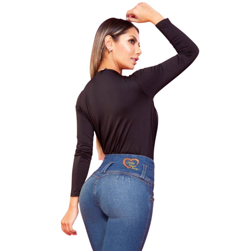 ROSE jeans colombiano levanta cola con push up skinny control de