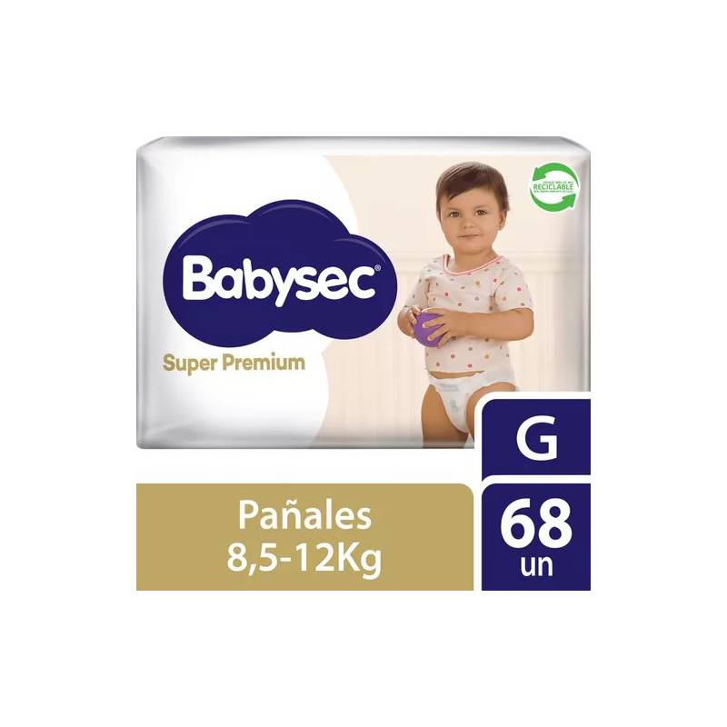 BABYSEC - Pañales De Bebé Babysec Super Premium 68 Un G