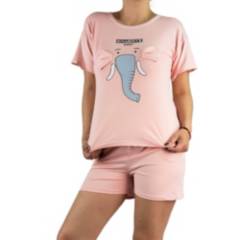 LIKE SHOP - Pijama Mujer Verano. Polera Y Short. Diseños Elefante 552