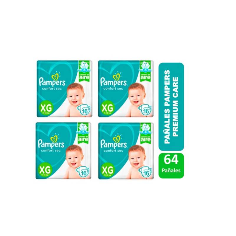 PAMPERS - Pañales Pampers Confort Sec Talla Xg Pack X 4 Paquetes