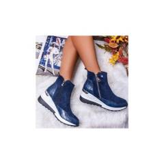 GENERICO - Botas de invierno mujer zapatillas cálido zapatos para mujer -azul