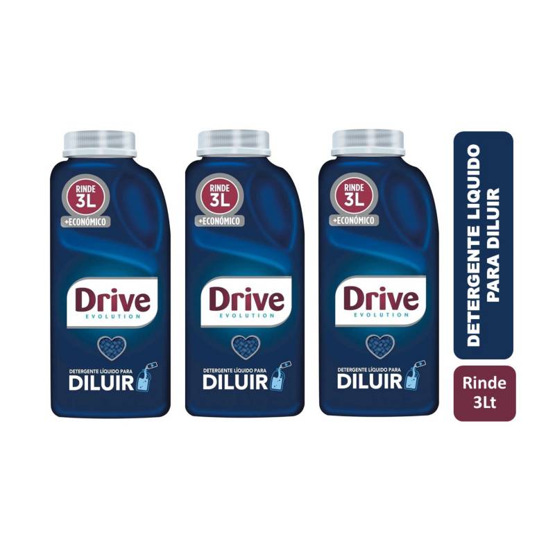 DRIVE - Drive Detergente Líquido Para Diluir 500ml Pack X 3