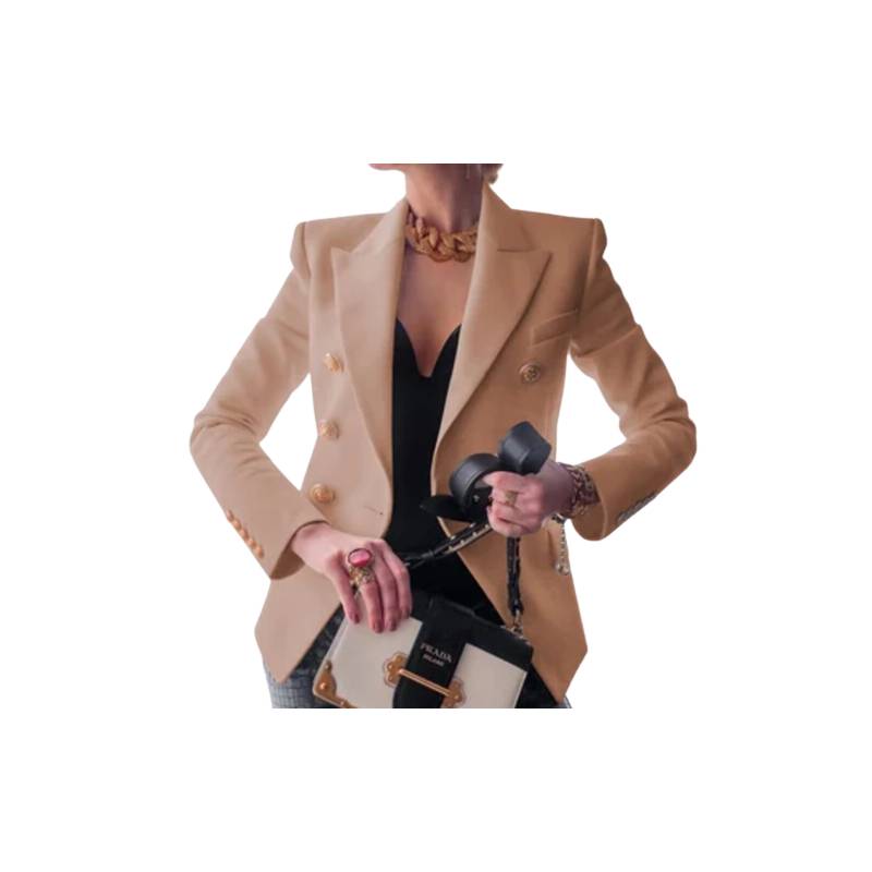 BLWOENS - Chaqueta de Mujer con Cuello Alto y un Botón estampado arte pop.