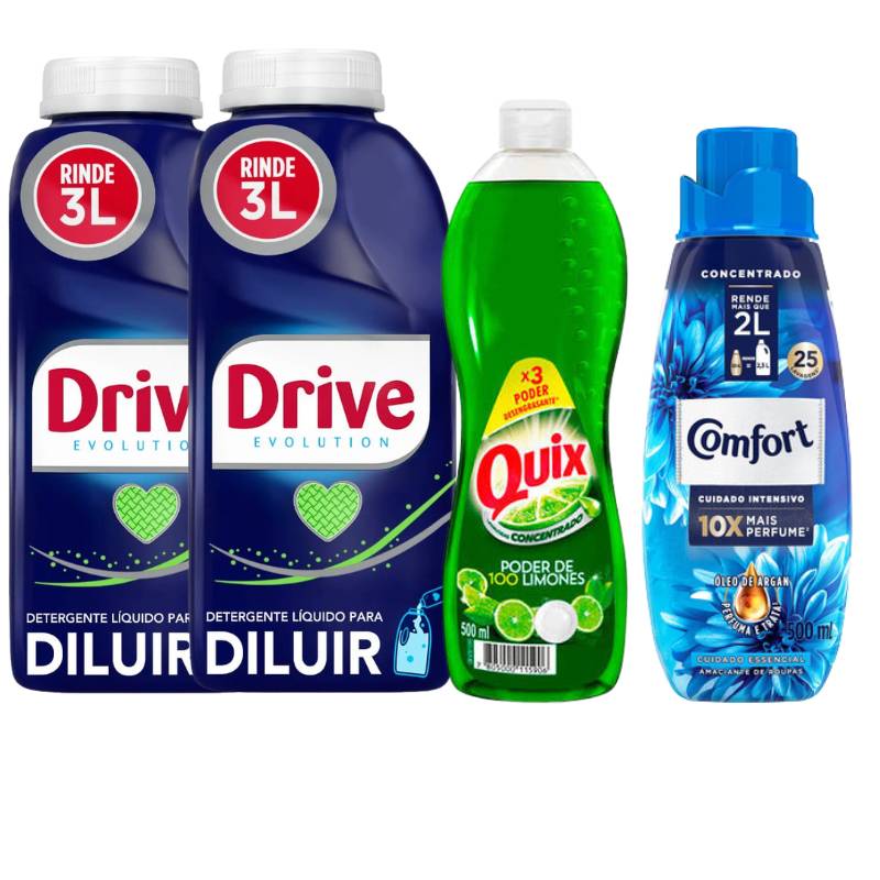 DRIVE - Pack 2 Drive Para Diluir, Quix 500 ml y suavizante Comfort