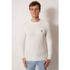 WHITE CLOTHING - sweater delgado super fit