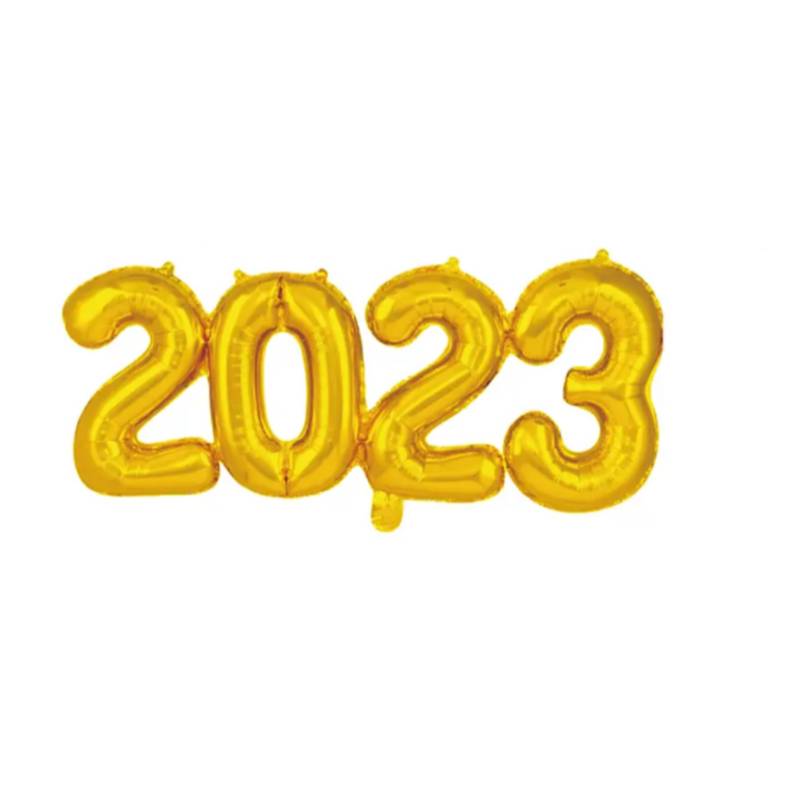 GENERICO - Set Globos 2023 Año Nuevo 40 Cm Cotillón Fiesta Celebración