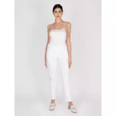 LINEATRE - Pantalon Blanco Tipo Jogger Lineatre