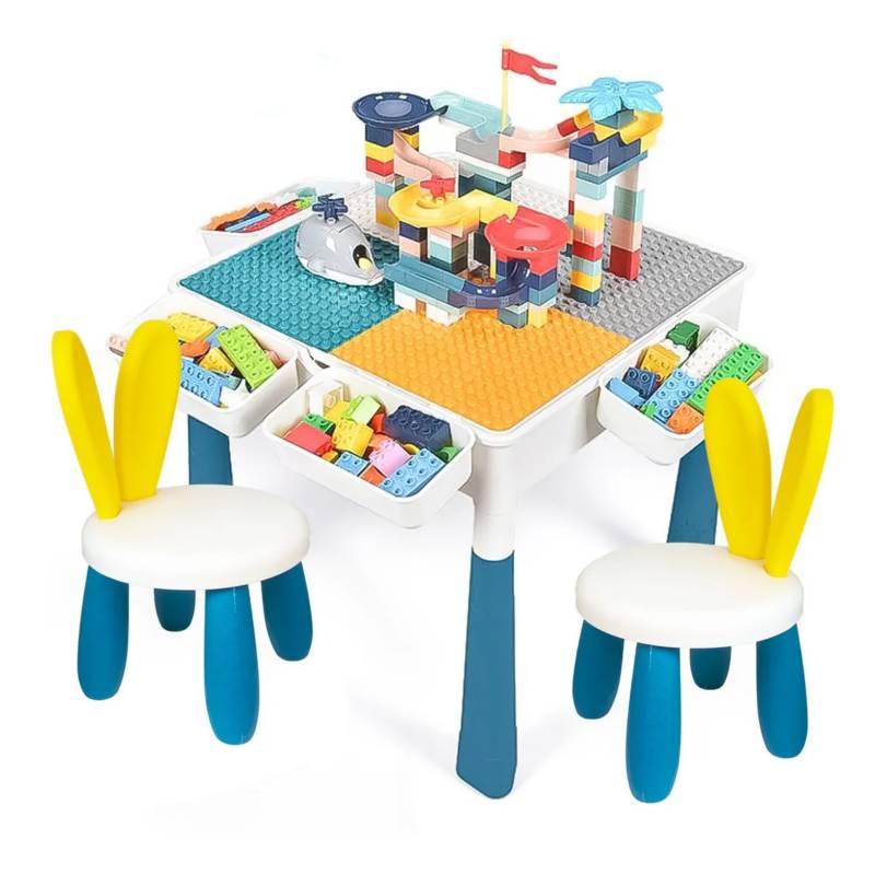 GENERICO Mesa Lego Didactica Bloques Construccion 3d697 150 Piezas 1 Silla
