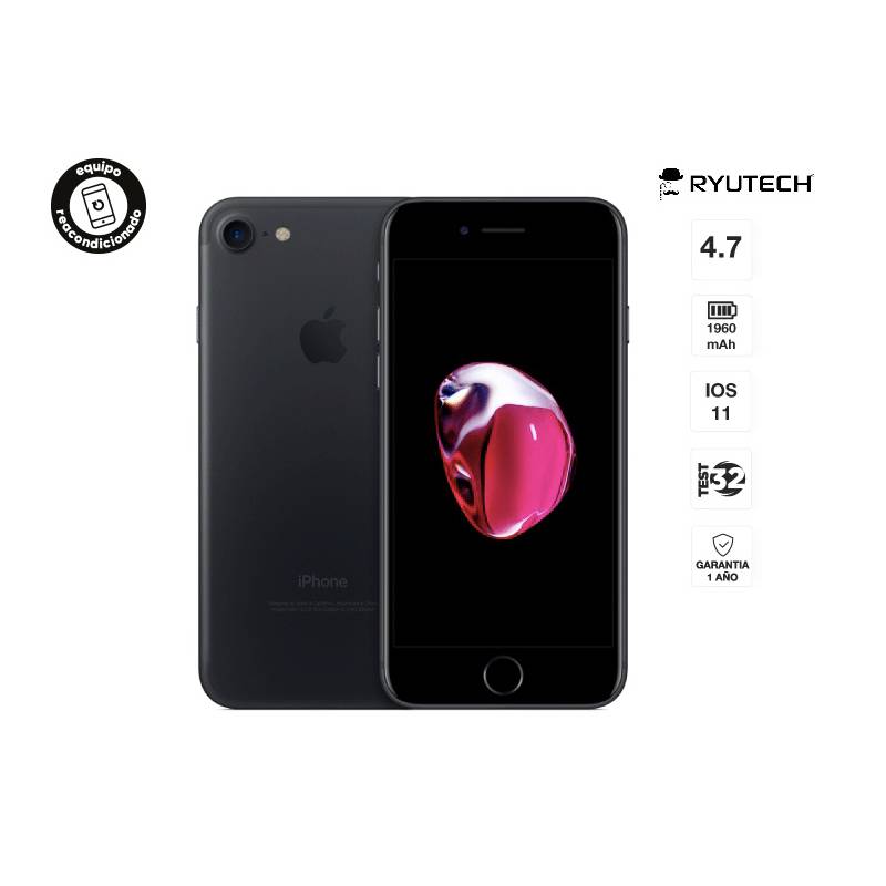 APPLE - iPhone 7 32 GB Negro Mate - Reacondicionado - Seminuevo - Apple