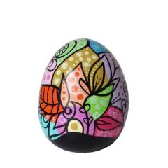 CREA TALLER - Huevo decorativo de cerámica pintado a mano