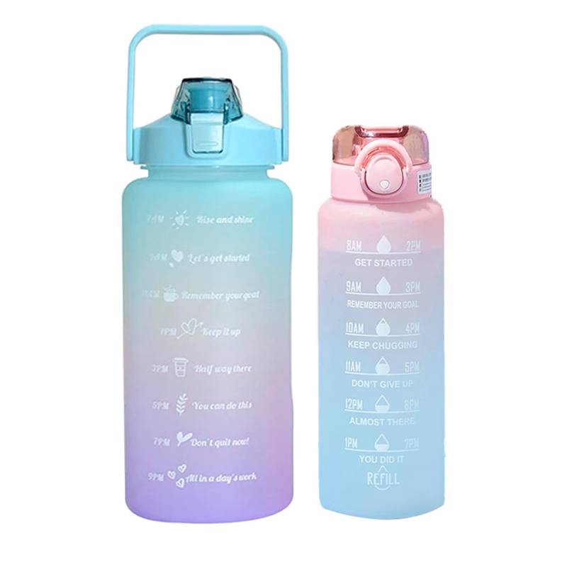 GENERICO Botella de Agua Motivacional 2 Litros + Botella Refill