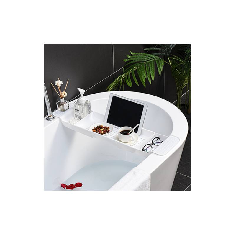 GENERICO - Estante de baño con desagüe retráctil blanco