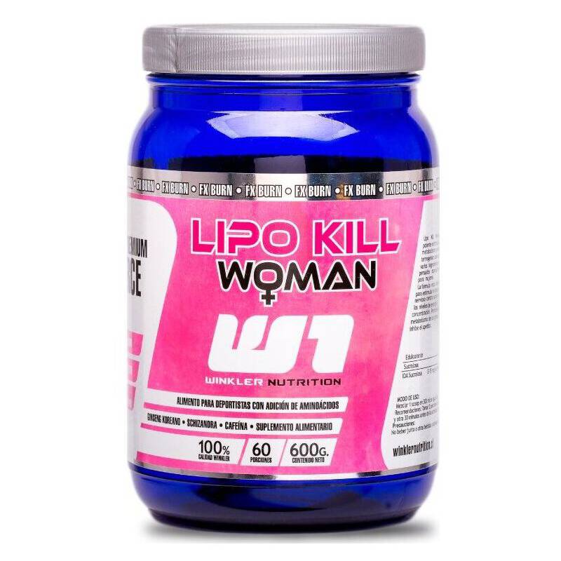 WINKLER NUTRITION - Termogénico Polvo Lipo Kill Mujer Cherry 600 Grs.