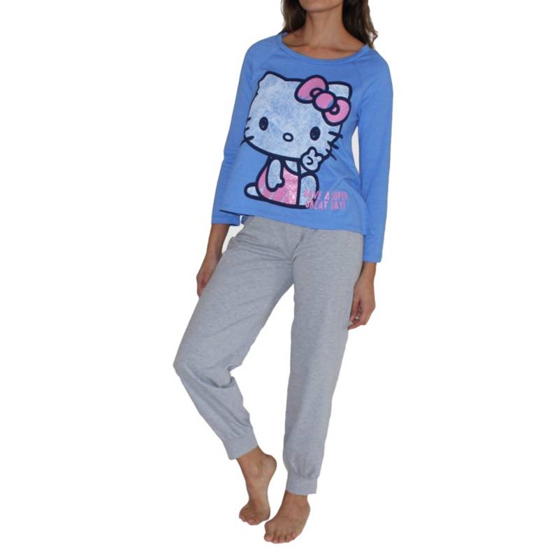 HELLO KITTY - Pijama Mujer Algodón Largo Estampado Hello Kitty