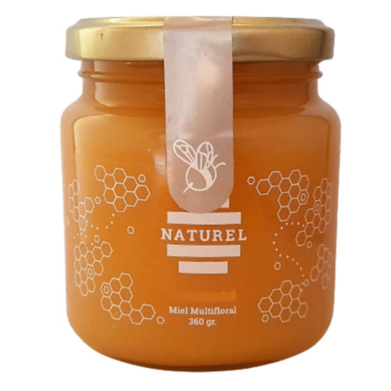 GENERICO - Miel Multifloral NATUREL con cuchara para miel de REGALO