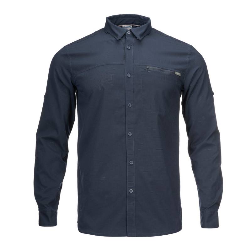 LIPPI - Camisas Hombre Rosselot Long Sleeve Q-Dry Shirt Melange Azul Lippi
