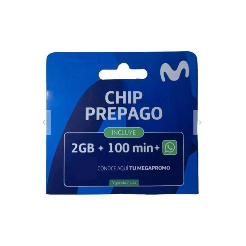 MOVISTAR - 50 chip prepago Movistar 2gb + 100 minutos