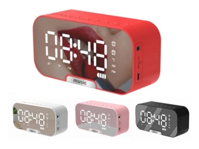 Radio Reloj Despertador Digital con Parlante Bluetooth (14.2 cm x