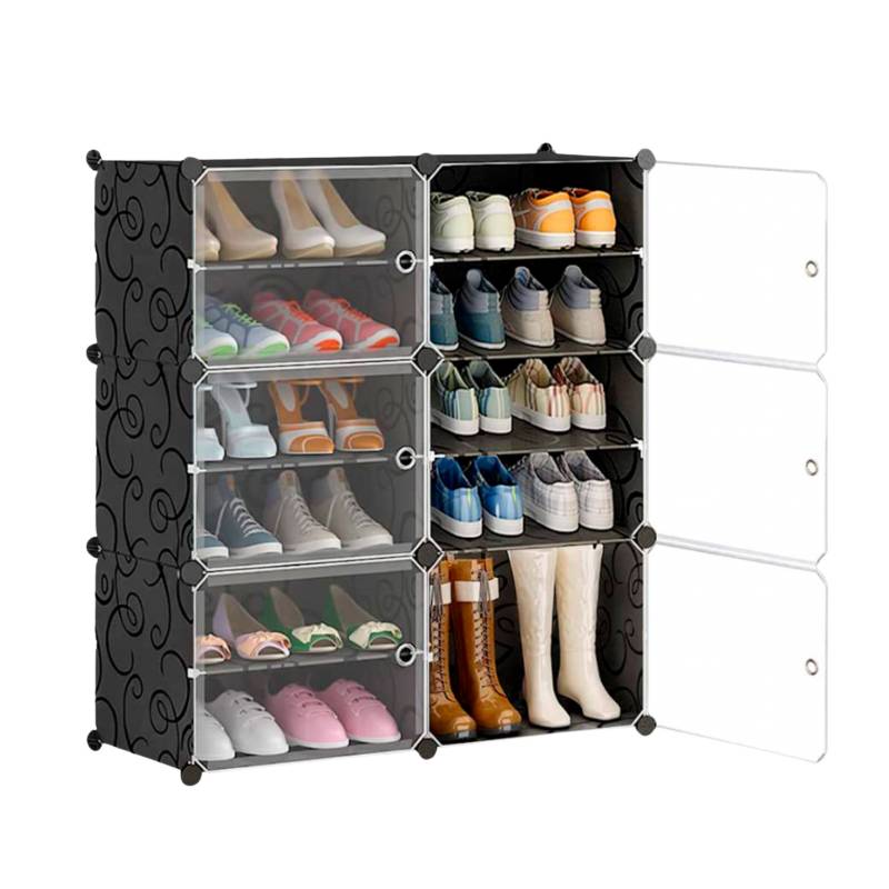 Organizador De Zapatos 18 Bolsillos Closet 125x32 cm Negro 