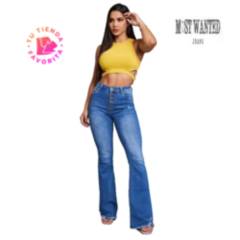 MOST WANTED - Pop Sugar Jeans Dama Flare Bota Ancha Diseño Colombiano