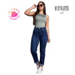 MOST WANTED - Most Wanted Jeans Dama Mom Croped Bota Recta Diseño Colombiano