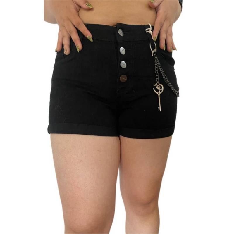 dispersión Academia Nominal GENERICO Jeans Shorts Negro Mujer Pantalón corto ajustado Tiro alto |  falabella.com
