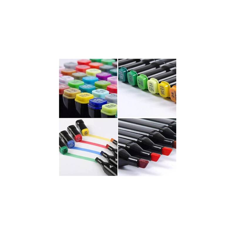 GENERICO - Set marcadores doble punta 80 colores