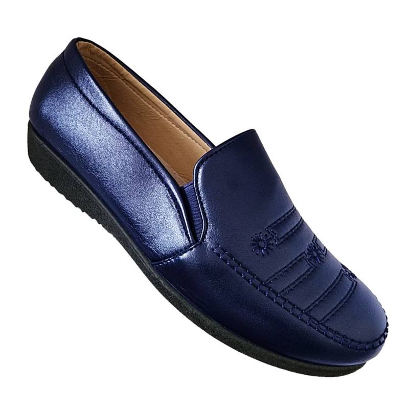 GENERICO - Zapato Mujer Casual Clasico Comodo Bordado - Azul - 3232