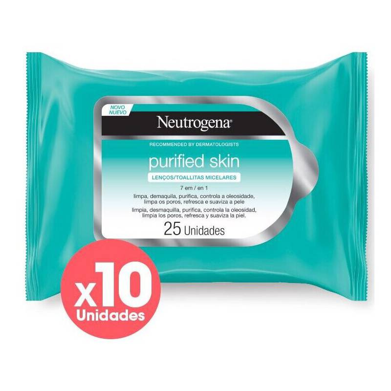Neutrogena - Pack Toallitas Purified Skin X10 Unids