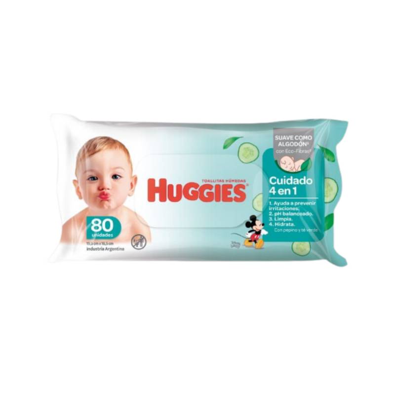 HUGGIES - Pack Huggies Cuidado 4 en 1 Sin Tapa (12 paquetes de 80 und)