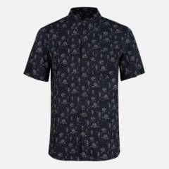 LIPPI - Camisa Hombre Woodpecker Short Sleeve Shirt Print Negro Lippi