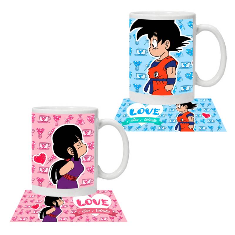 GRAFIMAX Pack Tazones Amor Dragon Ball Goku Y Milk Love Grafimax |  