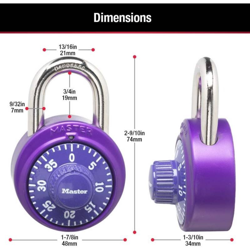 GENERICO Candado 48mm Seguridad Con Clave De Combinacion Giratoria