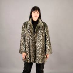 ORANGE BLUE - Abrigo Mujer Imitación Piel Leopardo L