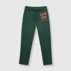 COLLOKY - Pantalón de niño de buzo estampado verde musgo (2 a 12 años)