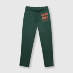 COLLOKY - Pantalón de niño de buzo estampado verde musgo (2 a 12 años)