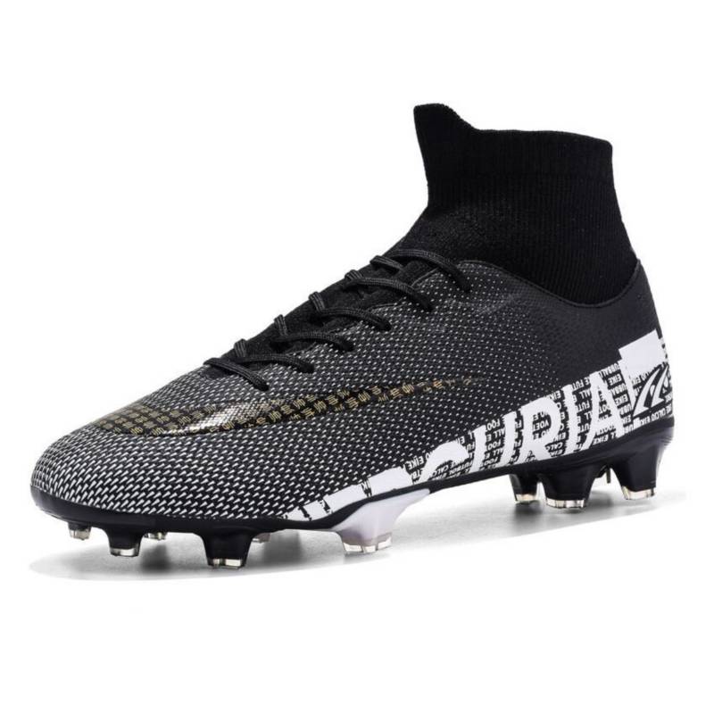 BLWOENS - Botines de fútbol Zapatillas antideslizantes Zapatos para hombre-negro
