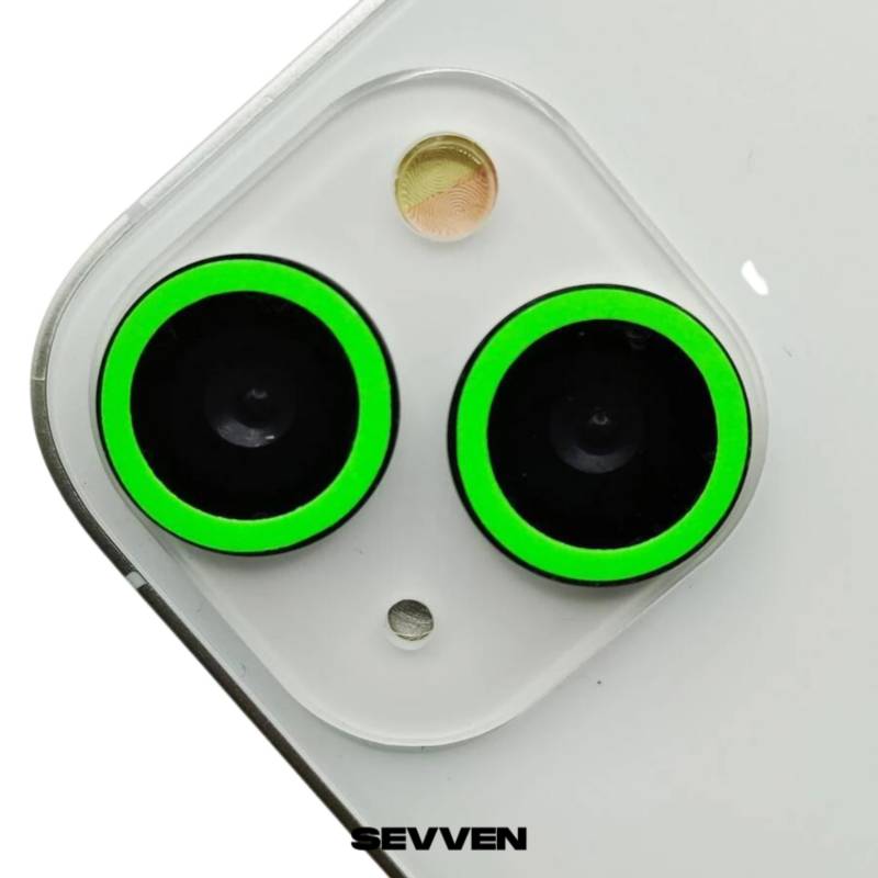 GENERICO - protector lente cámara iPhone 11 Pro / 11 Pro Max verde flúor