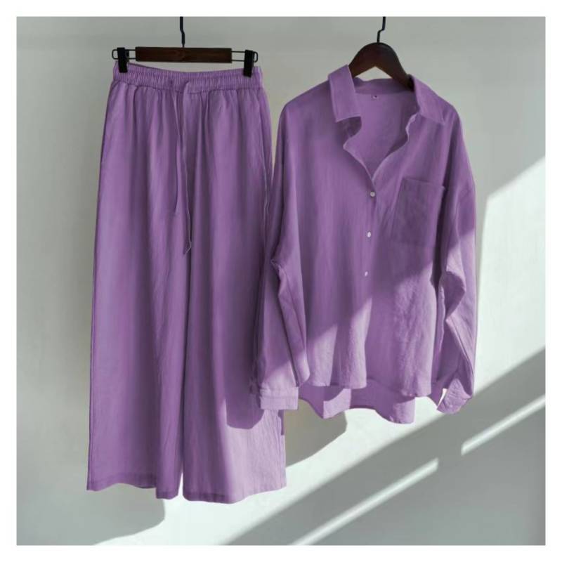 Conjunto de pantalón y camisa 2 piezas para mujer -púrpura. | falabella.com