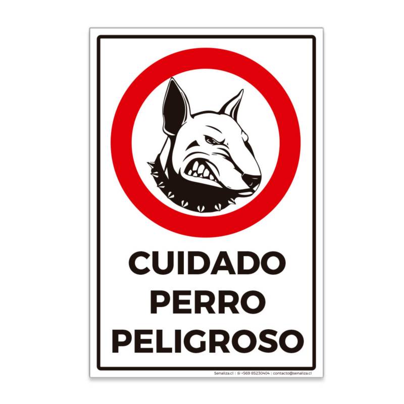 LETREROMANIA Letrero Cuidado Perro Peligroso Bull Terrier 30x20cm Metalico