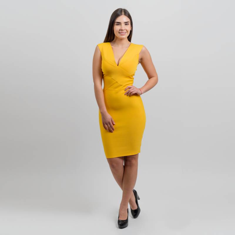 GENERICO Vestido ajustado amarillo