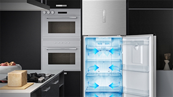 Con Multi Air Flow el aire frío circula en cada rincón, por lo que el refrigerador mantiene una temperatura constante y la comida se mantiene fresca.