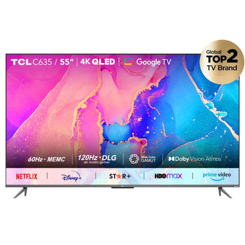 TCL - QLED 55" TCL 55C635 4K HDR Smart TV Google TV