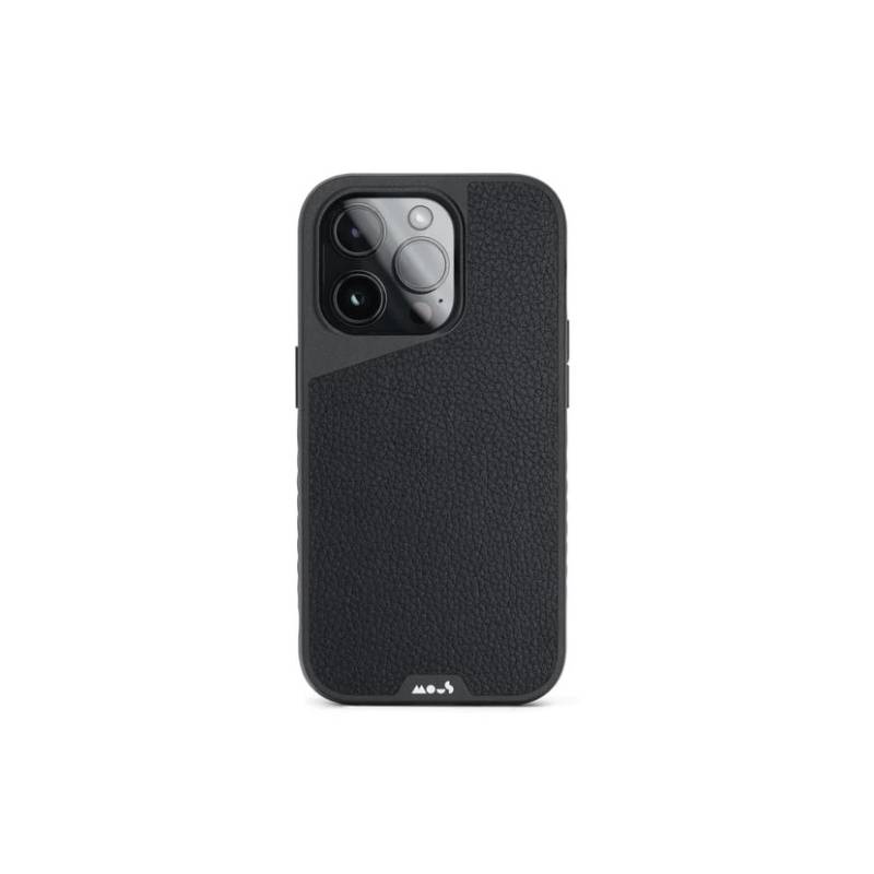 MOUS CASE - Carcasa Iphone 14 Pro Cuero Negro Ultra Protectora Mous Case